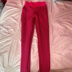 Pink Scrunched Amazon Workout Leggings